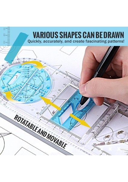 Çok Fonksiyonlu Geometrik Cetveller Springhall Açısı ve Daire Yapıcı Çizim Geometrik Çizim Şablonu Ölçme Cetveli-Beyaz (Tip B) (Yurt Dışından) fırsatları