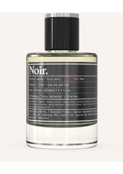 E9 Erkek EDP Parfüm 50 ML