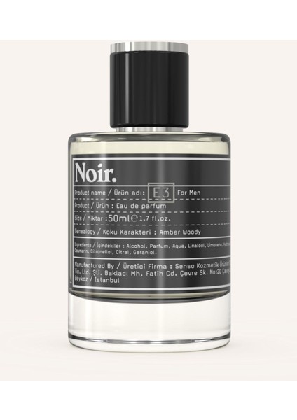 E3 Erkek EDP Parfüm 50 ML