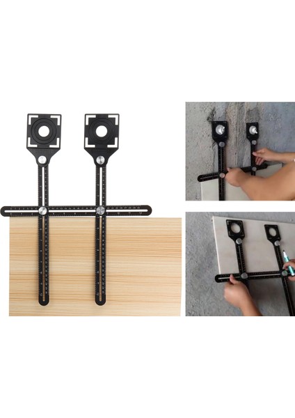 Geleneksel Çok Açılı Ayarlanabilir Pozisyon Cetveli Ölçüm Şablonu Aracı Matkap Deliği Bulucu (Yurt Dışından)