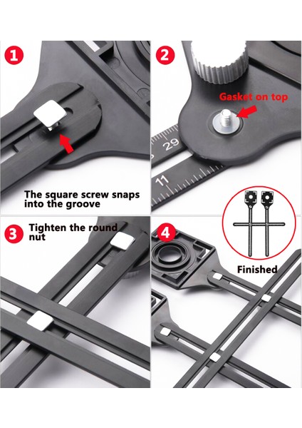 Geleneksel Çok Açılı Ayarlanabilir Pozisyon Cetveli Ölçüm Şablonu Aracı Matkap Deliği Bulucu (Yurt Dışından) modelleri