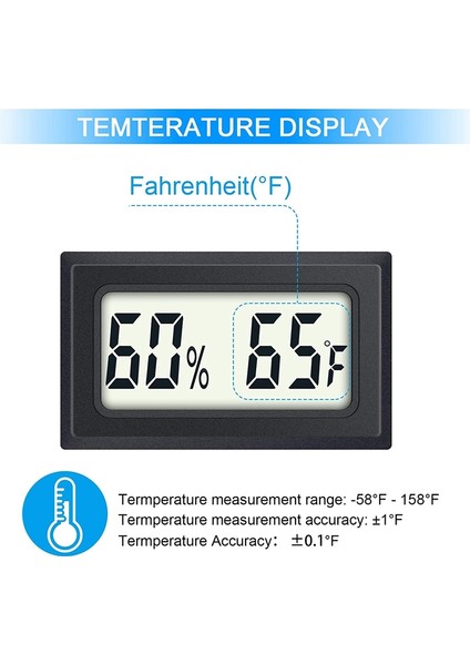Mini Dijital Termometre Higrometre Iç Mekan Nem Monitörü Sıcaklık Nem Ölçer Ölçer Fahrenheit (℉) (2 Adet) (Yurt Dışından) fiyatları
