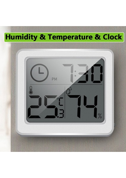 Dası Büyük LCD Ekran Saat Termometre Higrometre Ultra-Ince Çok Fonksiyonlu Otomatik Elektronik Sıcaklık Nem Monitörü Saat (Yurt Dışından) fiyatları