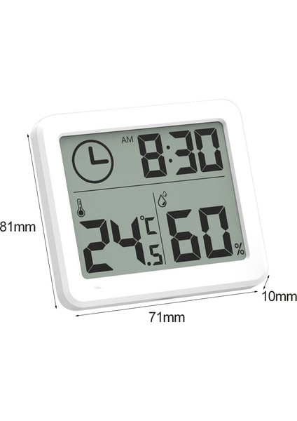 Dası Büyük LCD Ekran Saat Termometre Higrometre Ultra-Ince Çok Fonksiyonlu Otomatik Elektronik Sıcaklık Nem Monitörü Saat (Yurt Dışından) modelleri