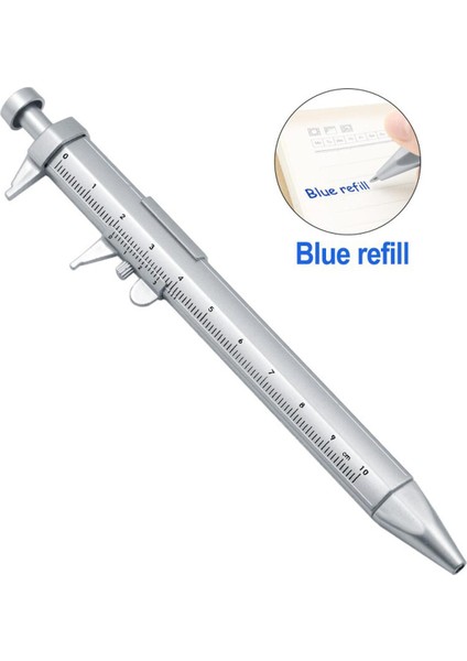 Taşınabilir 0-100MM Vernier Kumpas Rulo Plastik Mini Sürmeli Kumpas 0.5mm Jel Mürekkep Kalem Modeli Slayt Ölçme Ölçme Araçları-Mavi (Yurt Dışından)