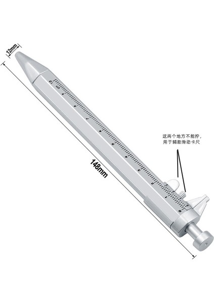 Taşınabilir 0-100MM Vernier Kumpas Rulo Plastik Mini Sürmeli Kumpas 0.5mm Jel Mürekkep Kalem Modeli Slayt Ölçme Ölçme Araçları-Mavi (Yurt Dışından)