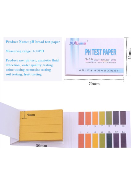 Yıeryı 1 Adet Ph Test Şeridi, Ph Göstergesi Test Şeritleri, 1-14 Ph Test Kağıdı Turnusol Test Kağıdı (Yurt Dışından) fırsatları