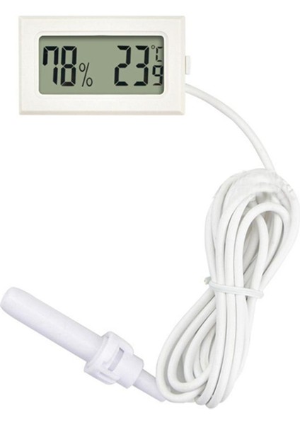 Betty Becky Lkpcıgcxm 1 DC1.5V Gömülü Elektronik Dijital Ekran Pet Kutusu Fahrenheit Higrometre, 1.5 Metre Probu ile -50-60 Santigrat Beyaz (Yurt Dışından)