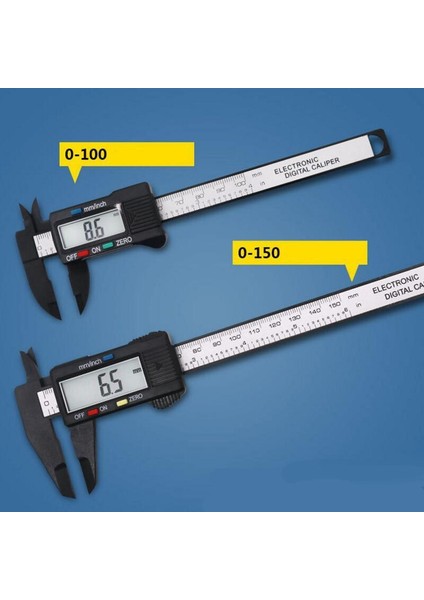 Ev Elektronik Dijital Ekran Sürmeli Kumpas 0-100MM/150MM Plastik Dijital Kumpas Ölçme Aracı Iç ve Dış Çap Enstrüman (Yurt Dışından)