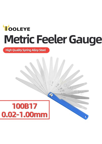 100B17 Feeler Ölçer Metrik Kalınlık Ölçer Seti Bıçak Boşluğu Doldurucu Itici Vana Kalınlığı Ölçüm Düzeni Aracı Göstergeler Ölçüm (Yurt Dışından)