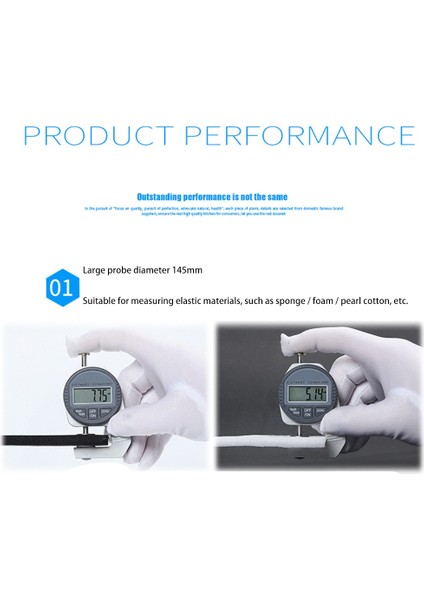 Dijital Kalınlık Ölçer Elektronik Kalınlık Ölçer Kağıt Kumaşın Kalınlığını Ölçmek Ince Metal Mikrometre 0.01MM B (Yurt Dışından)
