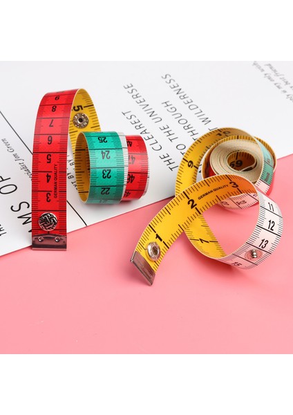 1.5 M Renkli Yumuşak Mezura Konfeksiyon Ölçüm Cetveli Ölçeği Vücut Ölçüm Cetveli Dikiş Çift Taraflı Düz Cetvel Bandı 1 Rulo (Yurt Dışından)