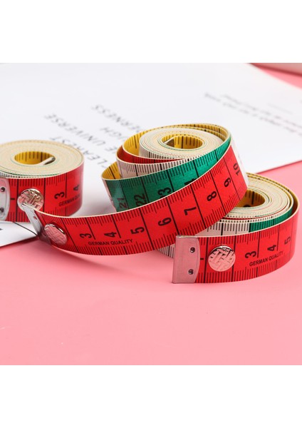 1.5 M Renkli Yumuşak Mezura Konfeksiyon Ölçüm Cetveli Ölçeği Vücut Ölçüm Cetveli Dikiş Çift Taraflı Düz Cetvel Bandı 1 Rulo (Yurt Dışından) modelleri