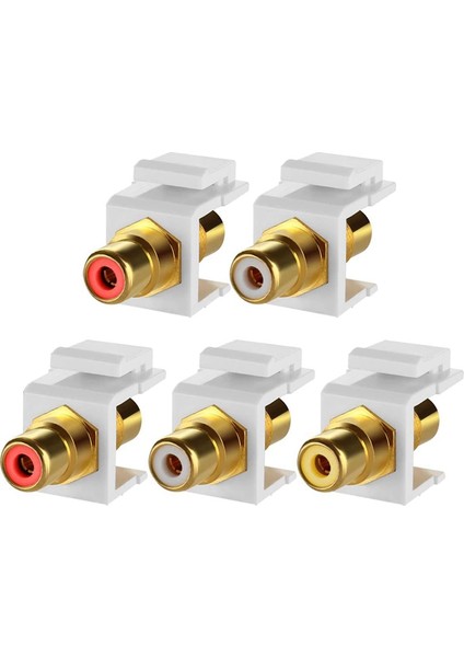 5-Pack Rca Keystone Jack Ekleme Konnektör Soketi Dişi Geçmeli Adaptör Bağlantı Noktası Duvar Plakası Için Altın Kaplama Inline Çoğaltıcı (Yurt Dışından) fiyatları