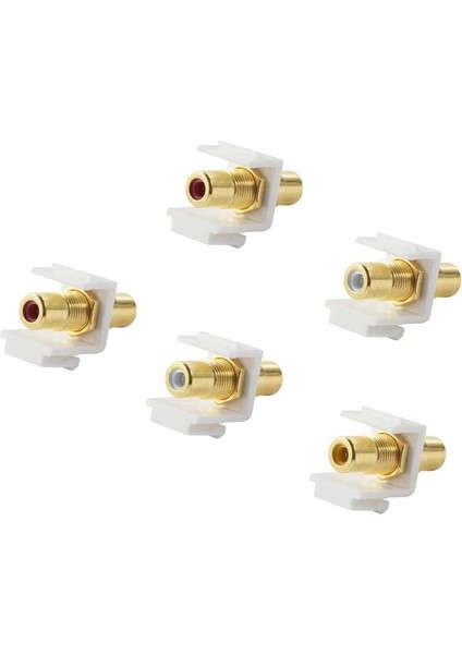 5-Pack Rca Keystone Jack Ekleme Konnektör Soketi Dişi Geçmeli Adaptör Bağlantı Noktası Duvar Plakası Için Altın Kaplama Inline Çoğaltıcı (Yurt Dışından) modelleri