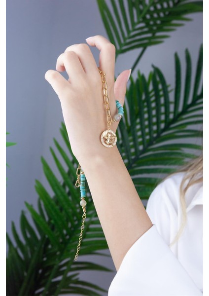 Doğal Taş ve Zincir Eros Kolye modelleri