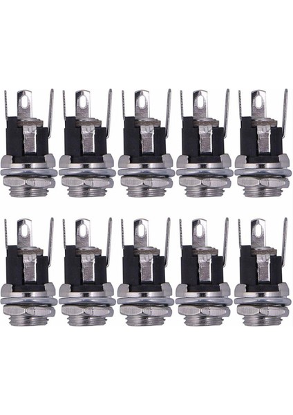 10 Adet Dc Besleme Jak Soketi Dişi Panel Montaj Konnektörü 5.5x2.1mm (Yurt Dışından)