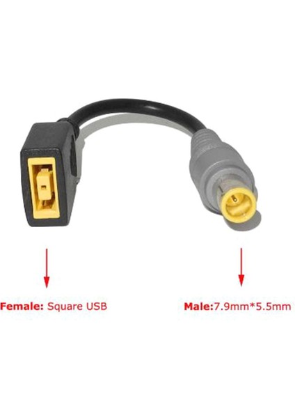 Dc Kare USB Fiş Dişi 7.9x5.5mm Erkek Güç Adaptörü Dönüştürücü Kablo Kablosu (Yurt Dışından)