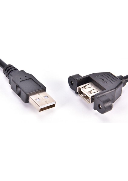 60 cm USB 2.0 A Erkek - Dişi Panel Montajlı Montaj Vidası Kilit Uzatma Kablosu (Yurt Dışından) indirimleri