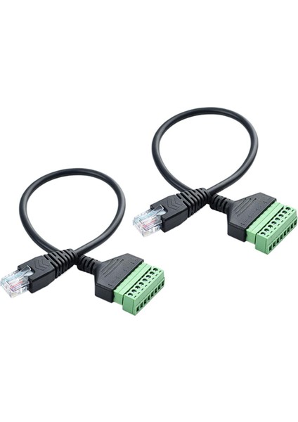 2x RJ45 Vidalı Terminal Konnektör Kablosu RJ45 Erkek 8 Pin Uzatma Kablosu Kurşun Cat5/6/7 Ethernet Için (Yurt Dışından)