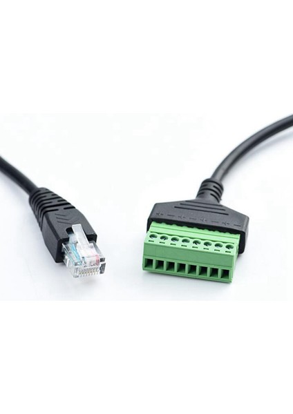 2x RJ45 Vidalı Terminal Konnektör Kablosu RJ45 Erkek 8 Pin Uzatma Kablosu Kurşun Cat5/6/7 Ethernet Için (Yurt Dışından)