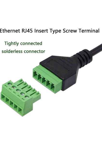 2x RJ45 Vidalı Terminal Konnektör Kablosu RJ45 Erkek 8 Pin Uzatma Kablosu Kurşun Cat5/6/7 Ethernet Için (Yurt Dışından)