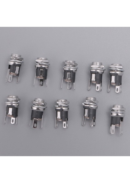 10 Adet Dc Besleme Jak Soketi Dişi Panel Montaj Konnektörü 5.5x2.1mm (Yurt Dışından)
