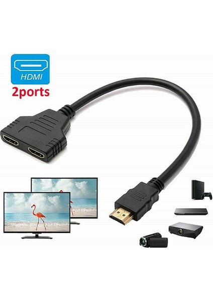 HDMI Bağlantı Noktası Erkek - Dişi 1 Giriş 2 Çıkış Ayırıcı Kablo 1080P Adaptör Dönüştürücü (Yurt Dışından) fiyatları