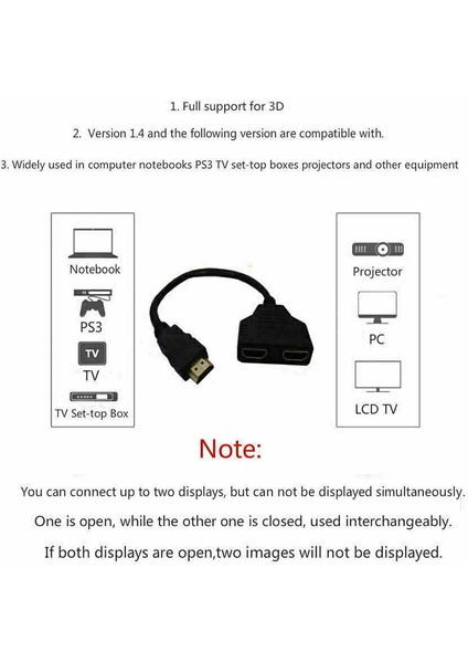 HDMI Bağlantı Noktası Erkek - Dişi 1 Giriş 2 Çıkış Ayırıcı Kablo 1080P Adaptör Dönüştürücü (Yurt Dışından) indirimleri
