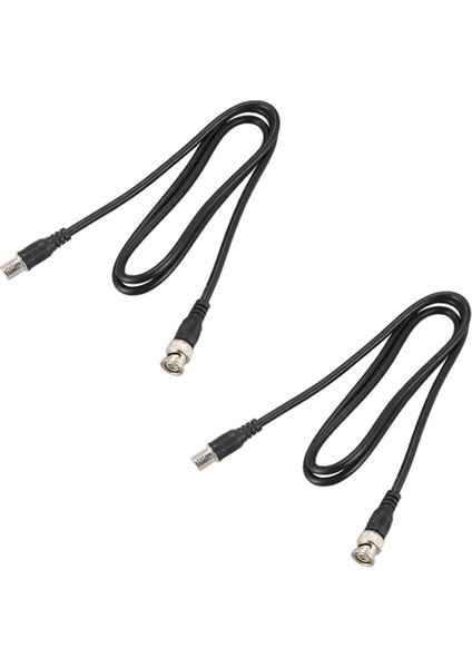 2x Bnc Erkek - Dişi Fiş Cctv Uzatma Koaksiyel Hat Kablosu 3.3ft Uzun Siyah (Yurt Dışından)