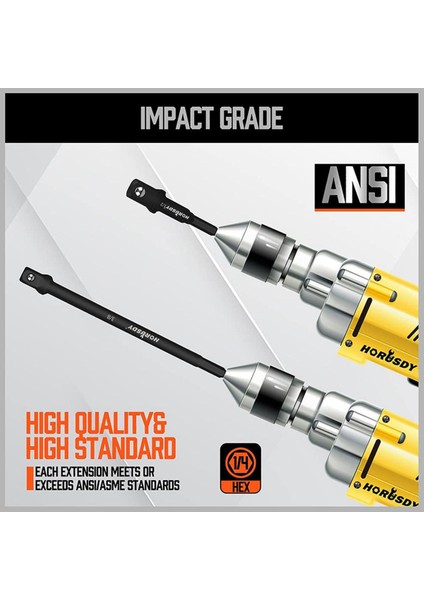 Horusdy 6 Adet Darbeli Matkap Soket Adaptörü, 1/4 Inç 3/8 Inç 1/2 Inç (Yurt Dışından)