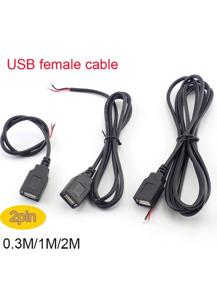 Ayak Kanepe 1m 2m 2 Pin 4 Pin USB 2.0 A Dişi Erkek Jack Güç Şarj Şarj Deta Kablo Kordonu Uzatma Tel Konektörü Dıy 5V Adaptör (Yurt Dışından)
