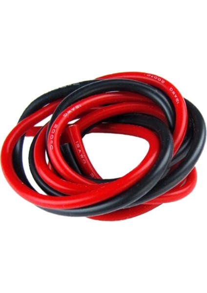Yüksek Kaliteli Silikon Kablo-4 Adet 14 Awg Silikon Kablo.-Siyah & Kırmızı (Yurt Dışından)