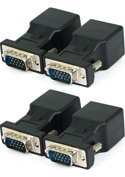 Paket VGA Genişletici Erkek RJ45 Cat5 Cat6 20 M Ağ Kablosu Adaptörü Com Bağlantı Noktası Lan Ethernet Bağlantı Noktası Dönüştürücü (Yurt Dışından)