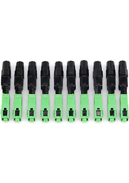 10 Adet Sc/apc Fiber Optik Konektör Gömülü Tek Modlu Bileşen Fiber Optik Hızlı Bağlantı-Siyah + Yeşil (Yurt Dışından)