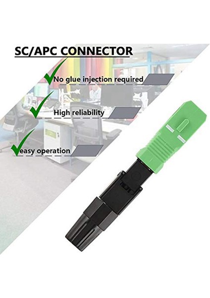 10 Adet Sc/apc Fiber Optik Konektör Gömülü Tek Modlu Bileşen Fiber Optik Hızlı Bağlantı-Siyah + Yeşil (Yurt Dışından)