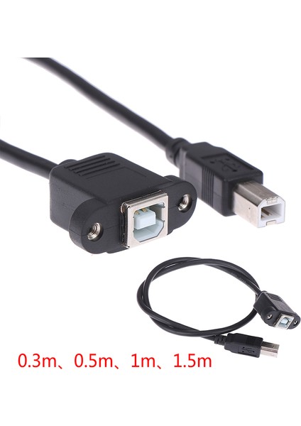Panel Montajlı USB 2.0 Tip B Erkek - Tip B Kadın Yazıcı Uzatma Kablosu (Yurt Dışından)