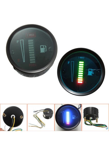 12 V/24 V Evrensel 52MM Araba Motosiklet Yakıt Seviyesi Ölçer Ölçer 8 LED Işık Ekran (Yurt Dışından) modelleri