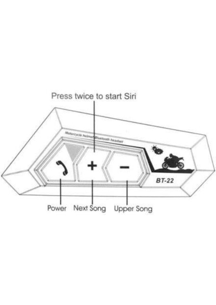 BT22 Bluetooth Motosiklet Kulaklığı Intercom Siyah Motorsiklet Kulaklık