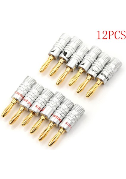 12 Adet Altın Nakamichi Hoparlör Muz Fiş Konnektörü Adaptör Konnektörleri (Yurt Dışından)