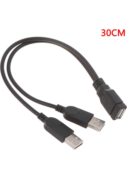 USB 2.0 Dişi USB 2 Erkek Kablo USB Çift Ayırıcı Güç Uzatma Kablosu (Yurt Dışından)