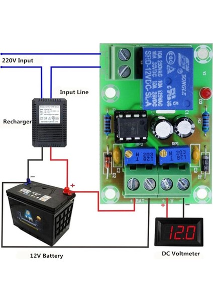 XH-M601 12V Pil Şarj Kontrol Kartı Akıllı Şarj Cihazı Güç Kontrolü (Yurt Dışından)