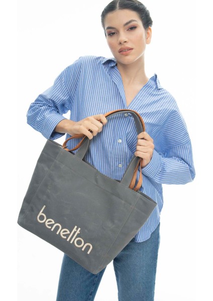 Benetton Kadın Kol Çantası Gri BNT1163