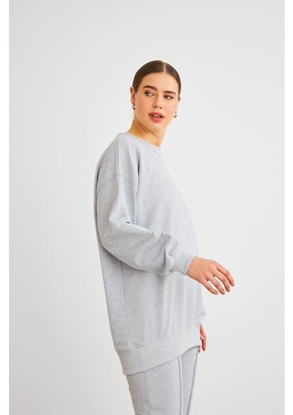 Next Yandan Yırtmaçlı Oversize Pamuklu Gri Alt Üst Takım fiyatları