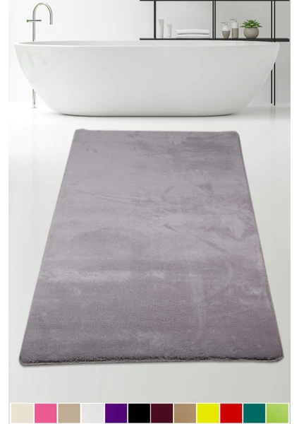 Bonny Home Elite Gri 100X150 cm Peluş Banyo Paspası Kaymaz Tabanlı Pufidik Banyo Halısı Büyük Ebat