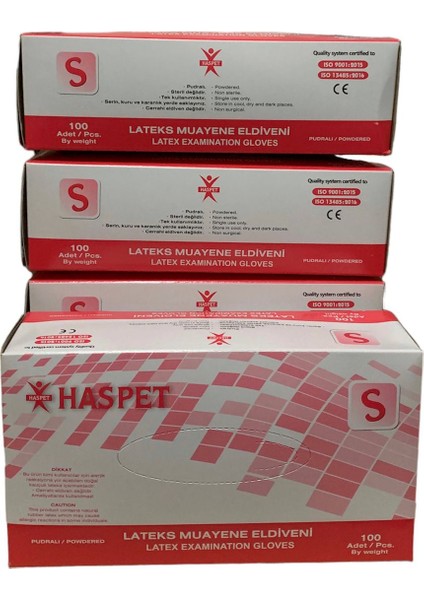 Pudralı Latex Eldiven 100'Lü Small (5 Paket)