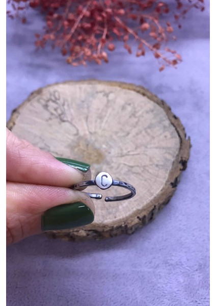 Harfli Gümüş Yüzük C Harfi 925 Ayar Ayarlı Yüzük fiyatları