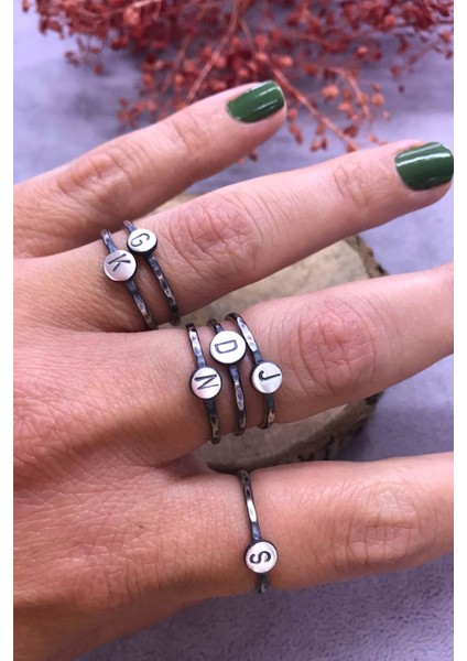 Harfli Gümüş Yüzük C Harfi 925 Ayar Ayarlı Yüzük indirimleri