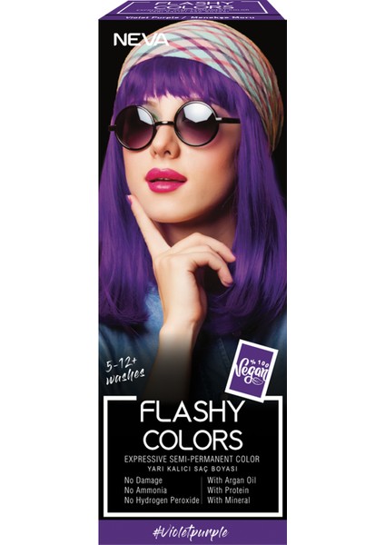 Flashy Colors Yarı Kalıcı Saç Boyası Menekşe Moru-Violet Purple
