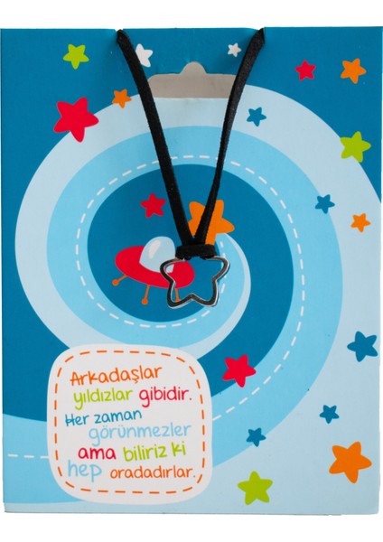 Siyah Ipli Yıldız Kolye